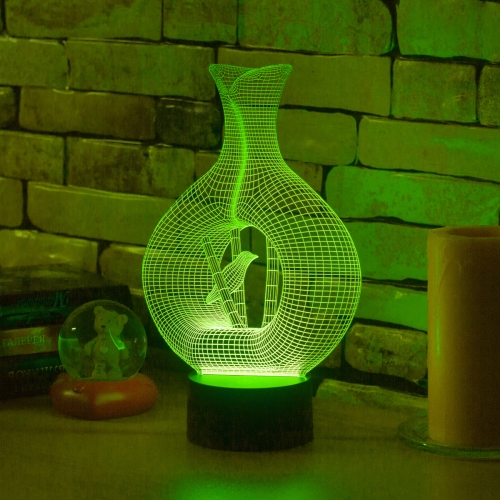 3D светильник «Ваза с птичкой» - фото
