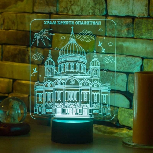 3D светильник «Храм Христа Спасителя» - фото