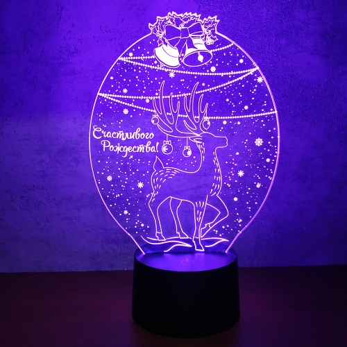 3D светильник «Рождественский олень» - фото