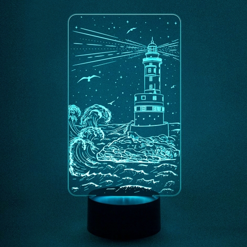 3D светильник «Маяк и волны» - фото