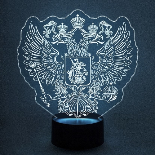 3D светильник «Двуглавый орел - Герб России» - фото