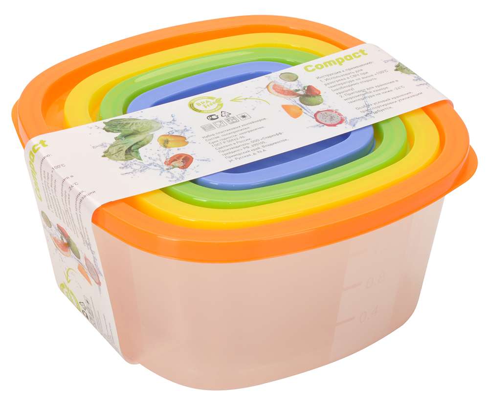 Комплект полимербыт контейнеров (3шт. Набор контейнеров 4 шт. Набор контейнеров 4 шт. Набор контейнеров. Набор контейнеров пласт квадр compact 5 в 1.