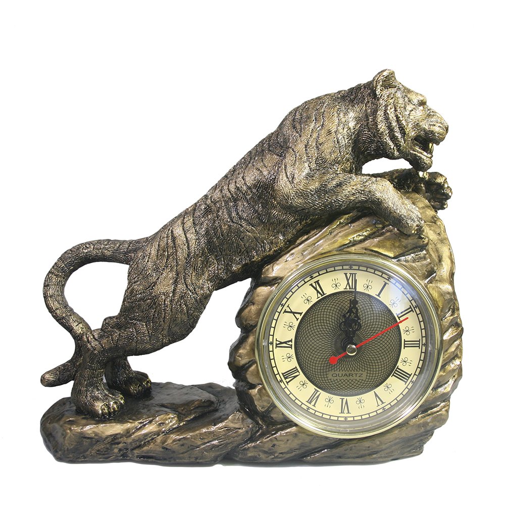 Часы-композиция время Тигр в прыжке L26W9H23 KSMR-718104/SH036 - фото