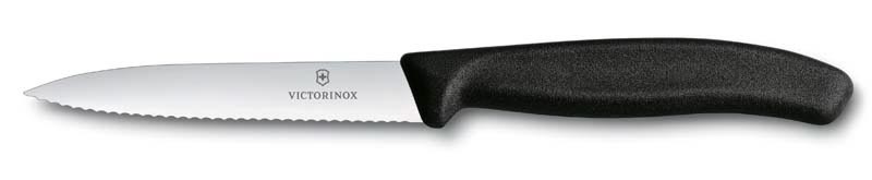 Нож для овощей Victorinox SwissClassic, лезвие 10 см с серейторной ...