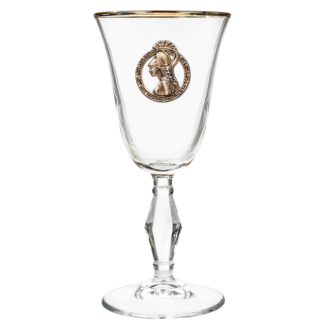 Набор из 2х бокалов для вина и шампанского Ретро с накладкой Дева в деревянной шкатулке KGP-15000008 - фото