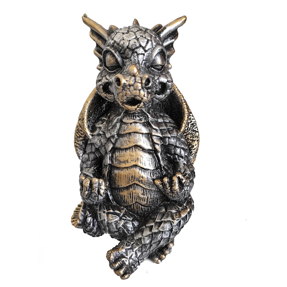 Фигура декоративная Дракончик цв.серебро 6х8х13см KSMR-716370/SGD008 - фото