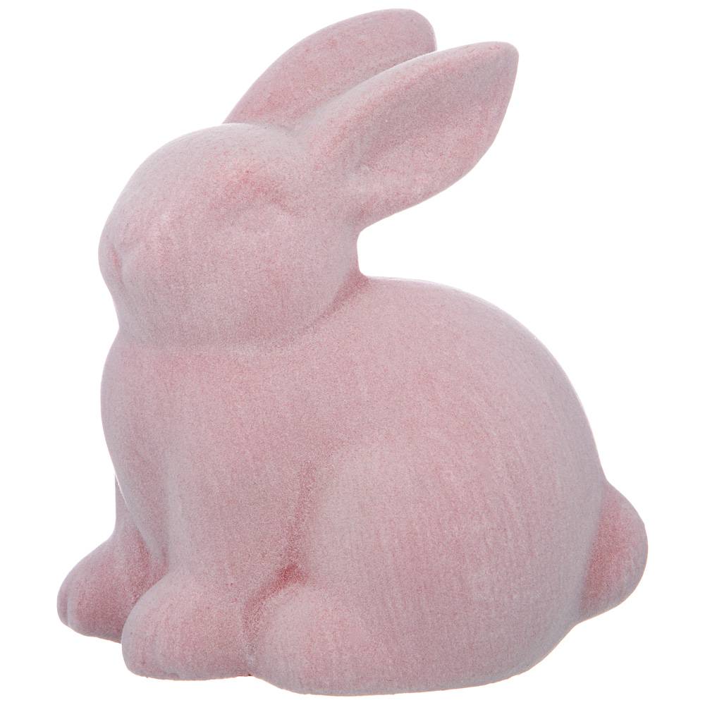 Фигурка кролик велюр цвет:розовый 11,5*8*12 смKSG-100-713 - фото