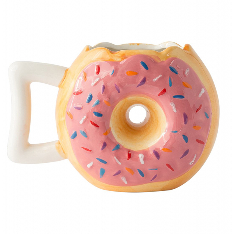 Кофейная кружка Donut coffee mug клубничная - фото