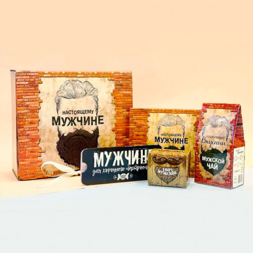 Подарочный бокс вкусняшек Настоящему мужчине - фото