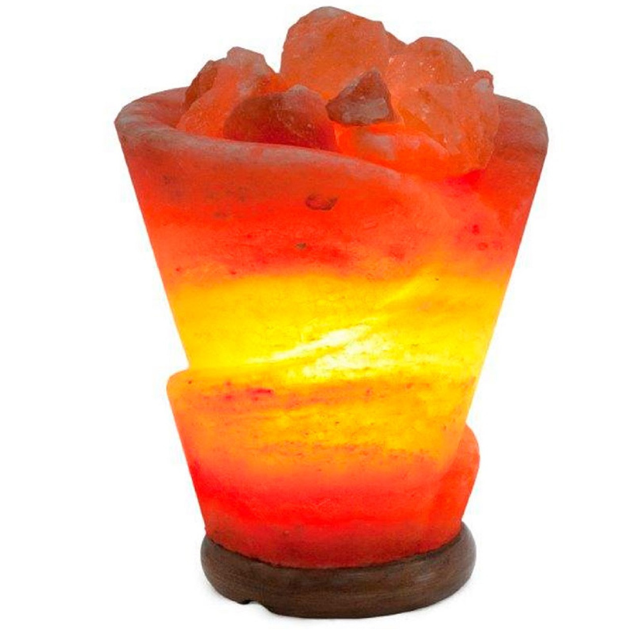 Декоративно-обработанная соляная лампа в комплекте «Роза» с диммером - фото