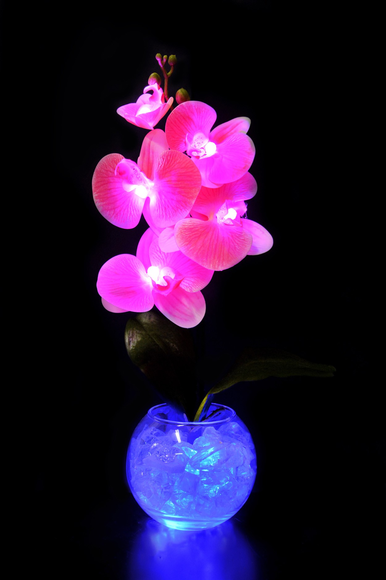 Светильник Орхидея Розовая (син) 5 цветков - фото