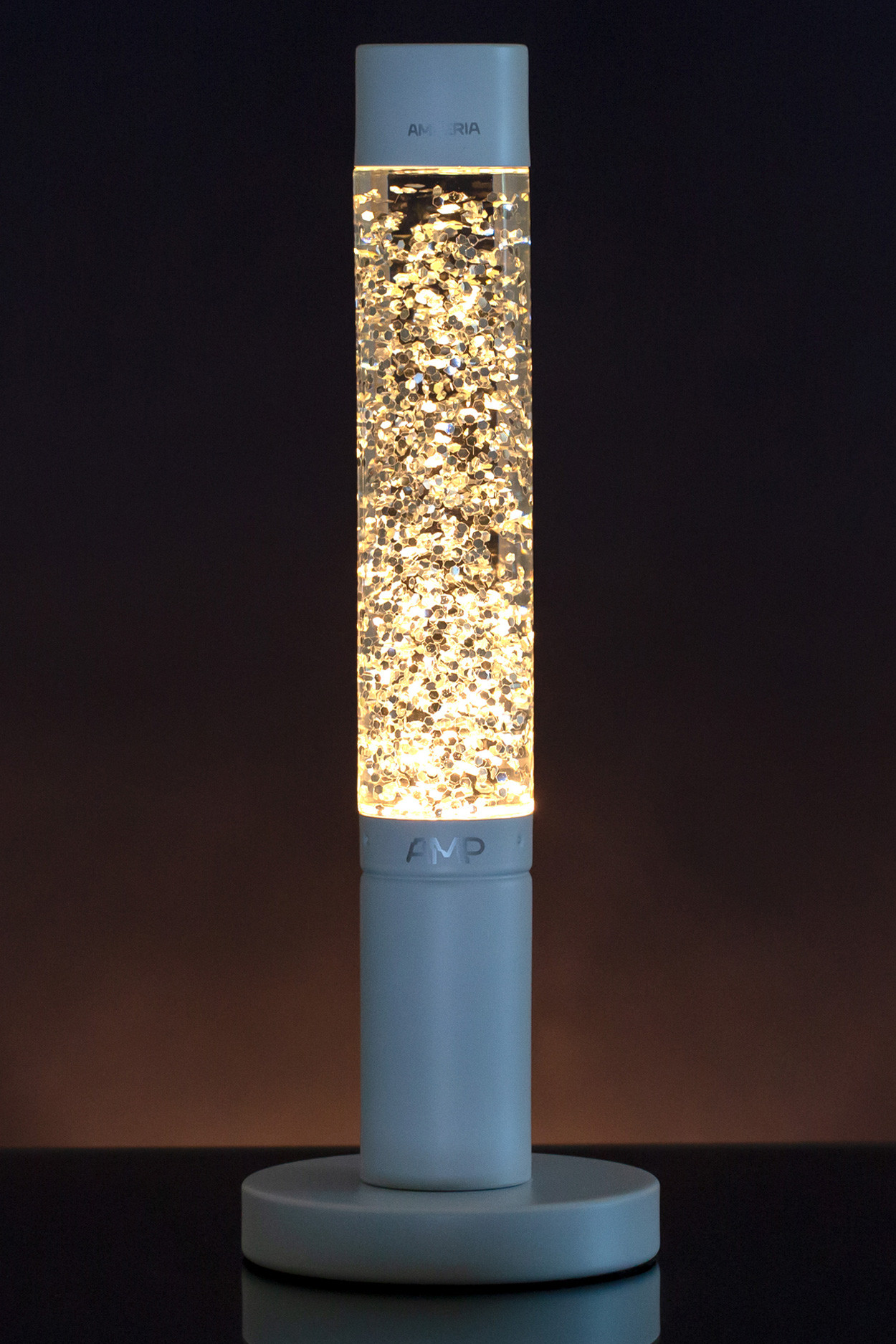 Лава лампа Amperia Slim White Сияние (глиттер) (39 см) - фото