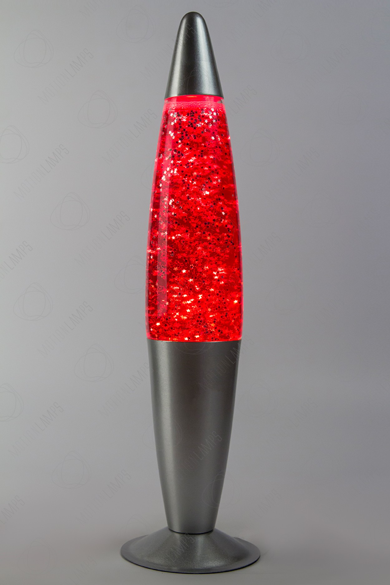 Лава-лампа 41см Красная/Блёстки (Глиттер) - фото