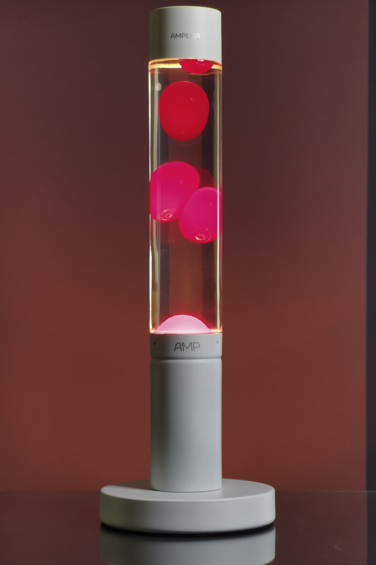 Лава лампа Amperia Slim Розовая/Прозрачная (39 см) - фото