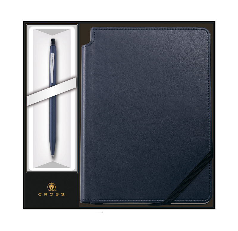 Набор подарочный Cross - Click Midnight Blue, шариковая ручка + записная книжка - фото