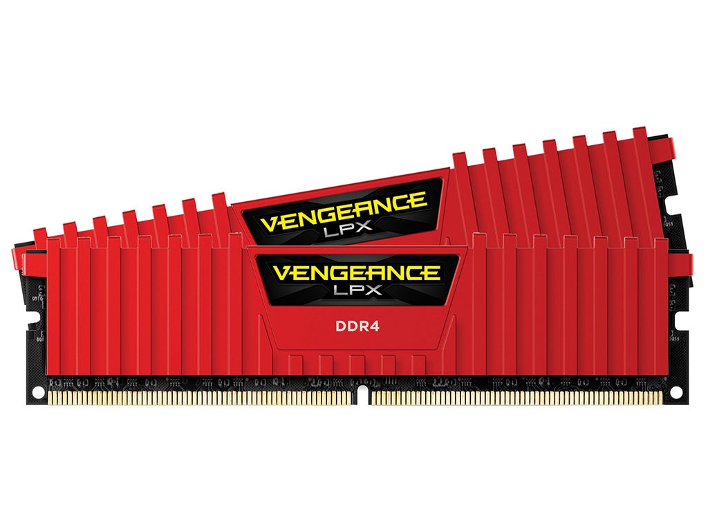Модуль памяти Corsair Vengeance Red DDR4 DIMM 3200MHz PC4-25600 CL16 - 16Gb KIT (2x8Gb) CMK16GX4M2B3200C16R - фото