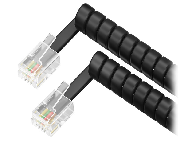 Сетевой кабель GCR RJ9 4P4C 3m Black GCR-TPC4P4C2-3.0m - фото