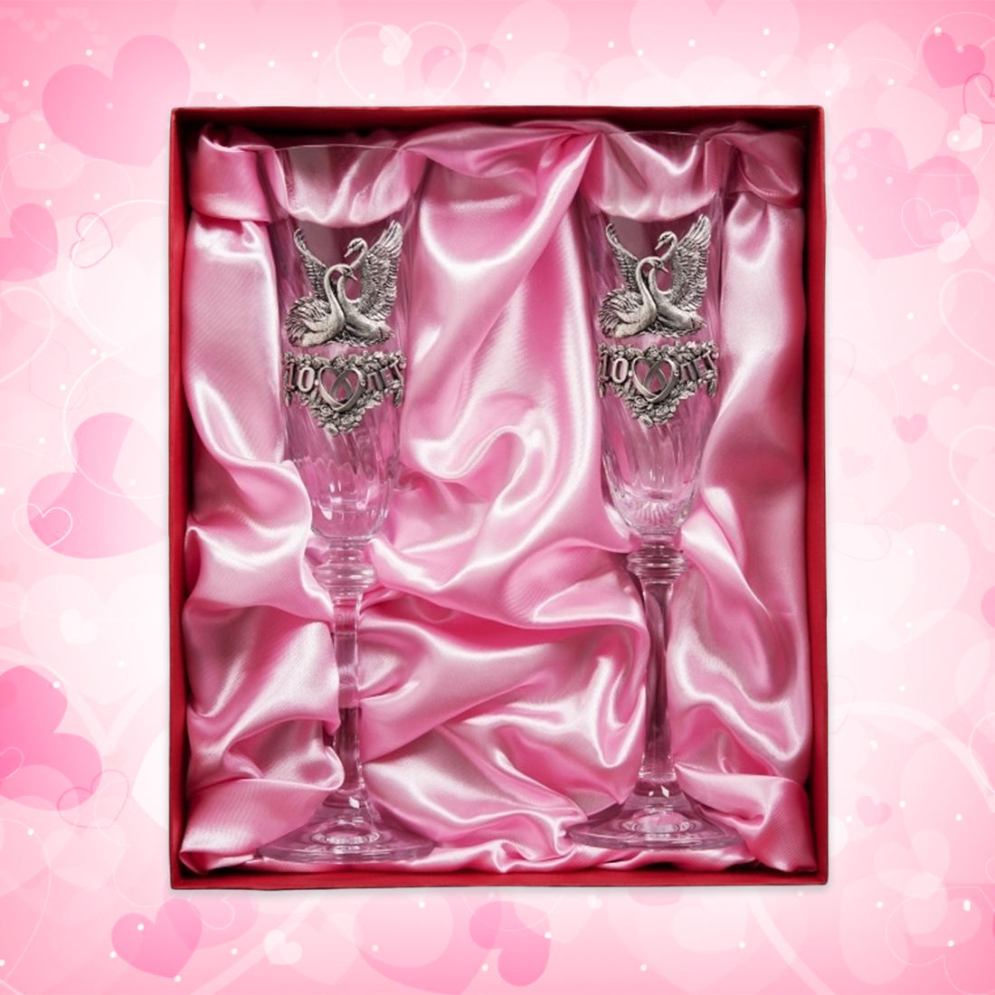 Набор фужеров для шампанского Розовая свадьба - фото