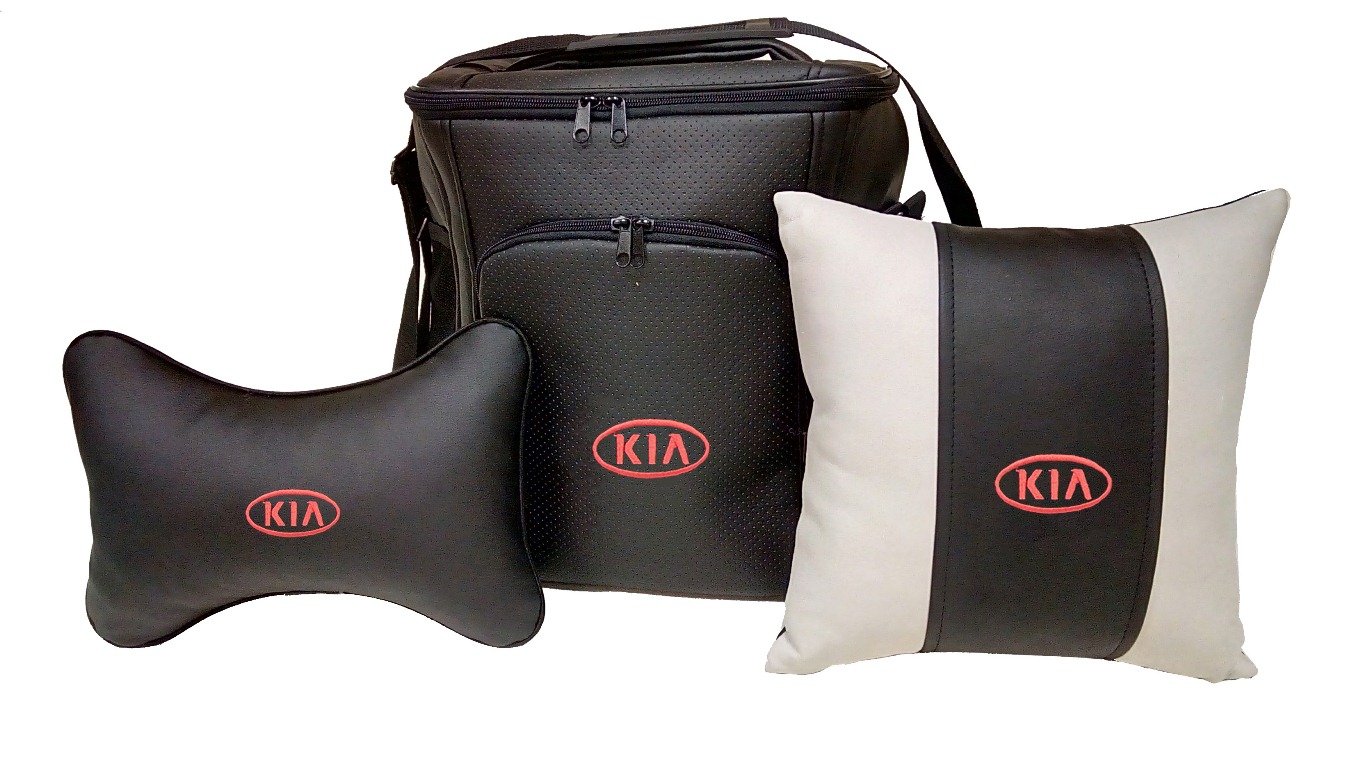 Подарочный набор KIA: термосумка, подушка на подголовник, подушка - фото