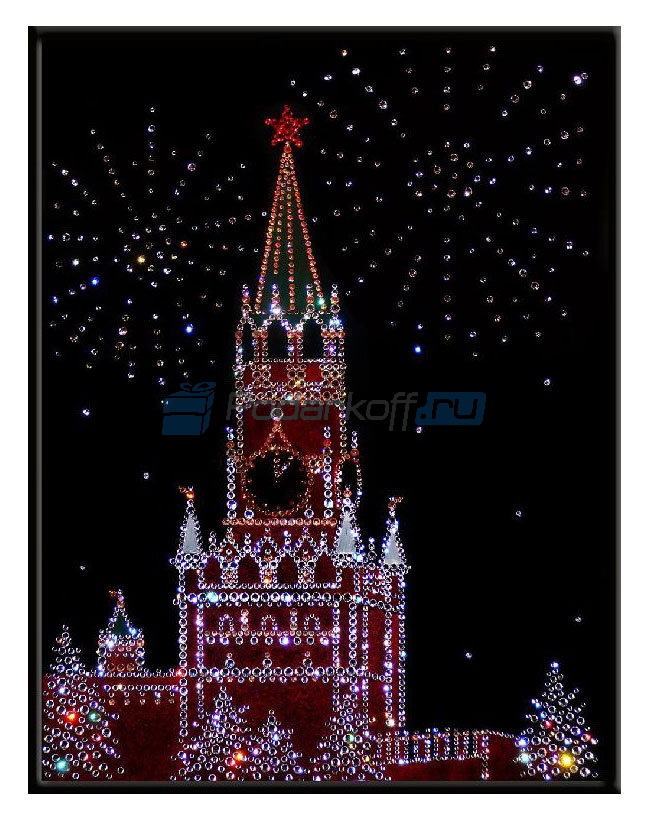 Картина с кристаллами Сваровски Москва праздничная - фото