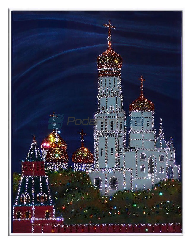 Картина с кристаллами Swarovski Колокольня Ивана Великого - фото