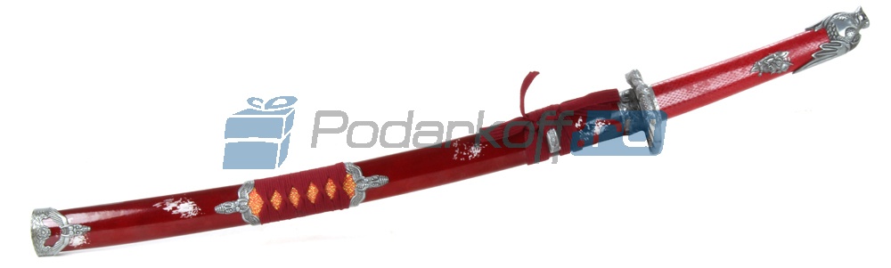 Вакидзаси Два Красных Дракона, короткий самурайский меч - фото