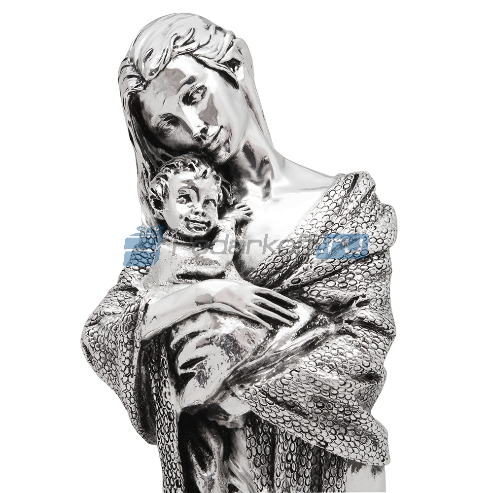 Скульптура Радость материнства на подставке с посеребрением - фото