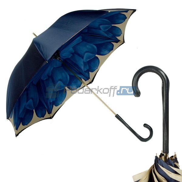 Зонт-трость Георгин синий - фото