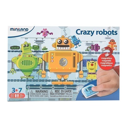 Робот ребус. Магнитный конструктор Miniland Magnetics 94105 36 деталей. Магнитный робот игрушка. Настольная игра Miniland Автоматематика. Miniland Adventure: Prologue